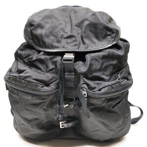 $1495 Authentic PRADA Made in ITALY Unisex Black Nylon Backpack